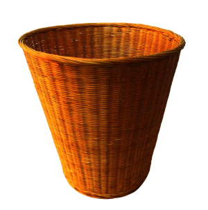 Papelera bambú teñida marrón