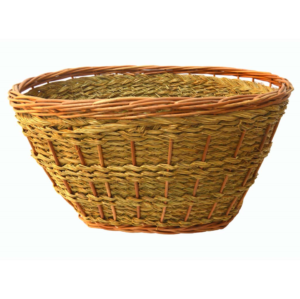 Cesto revistero de esparto y mimbre