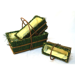 Set de 3 cestas retama forradas