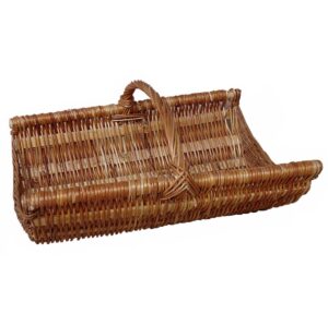 Leñera de mimbre natural buff