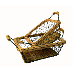 Set de 2 bandejas tela metálica