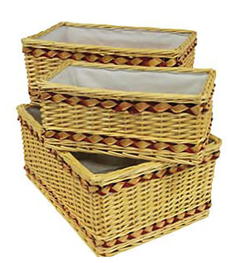 Set de 3 cestos forrados