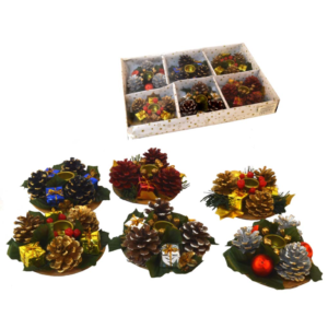 Set de 6 portavelas navidad surtidos