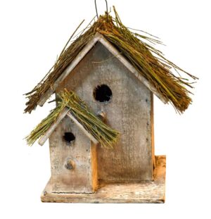 Casita pájaros madera y retama