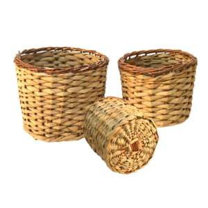 Set de 3 maceteros de anea