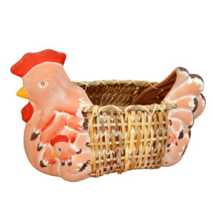 Gallina de Cerámica y mimbre