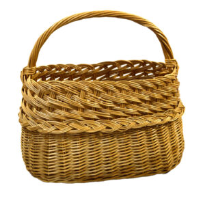 Cesta  de mimbre natural blanco