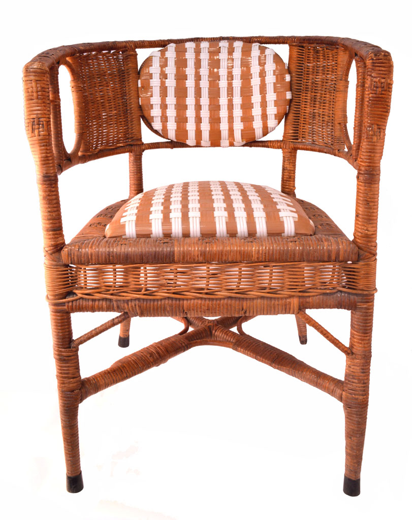 Sillón de bambú tapizado