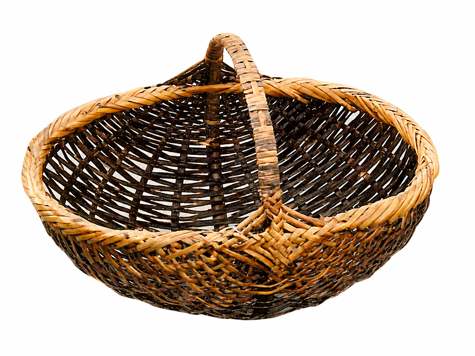 Cesta ovalada de bambú marrón