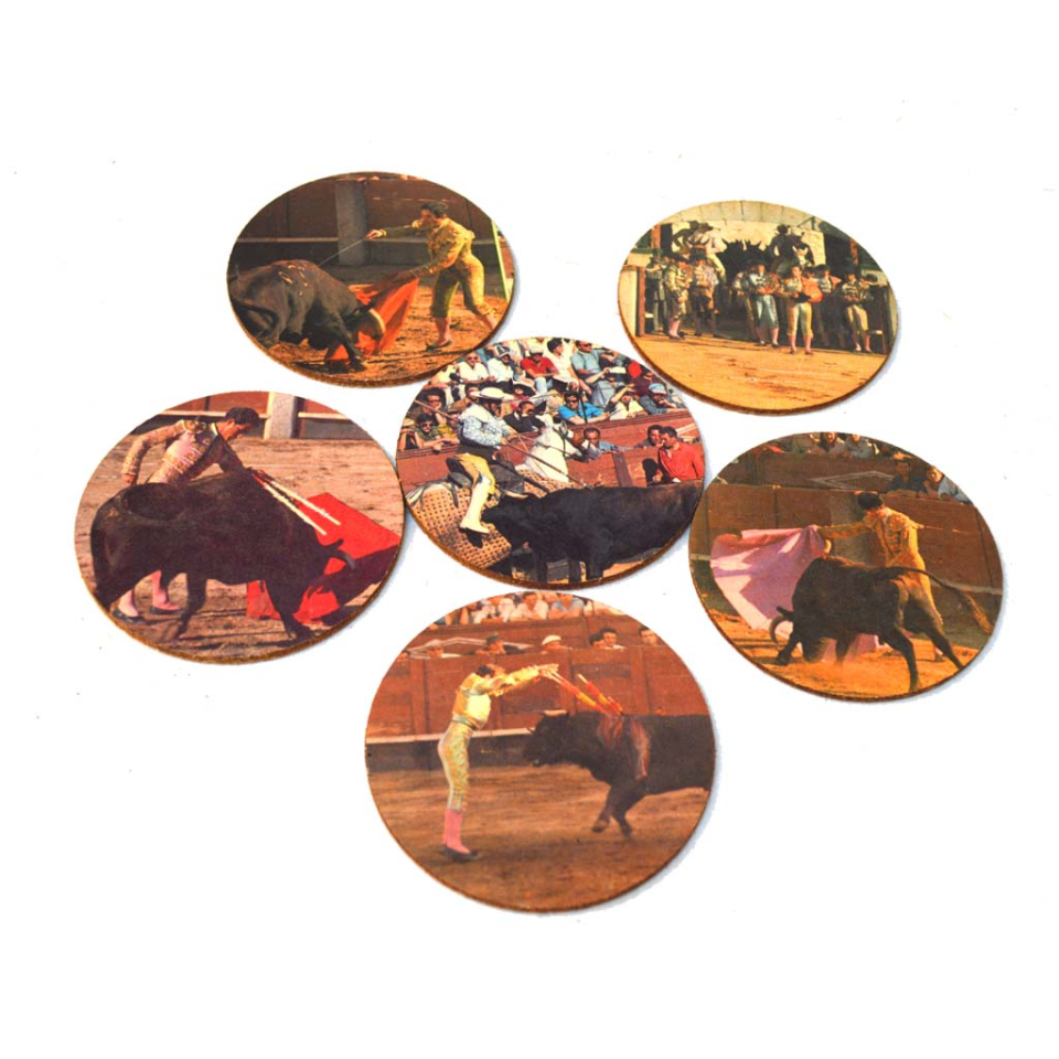 Set de 6 posavasos taurinos