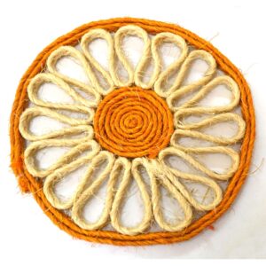 Salvamantel de sisal en color naranja