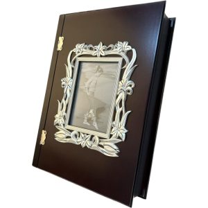 Caja álbum madera con portafotos
