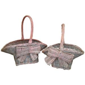 Set de 2  cestas de médula con lazo