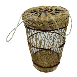Ovillero/Bolso/funda vaso/cesto con tapa de retama