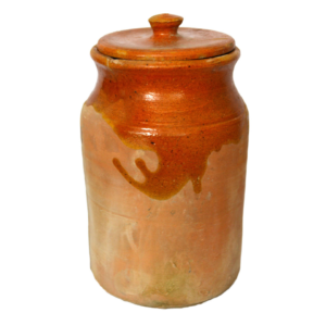Tarro de barro con tapa
