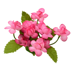 Corona de flores en color fucsia