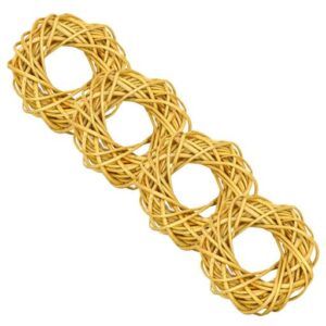 Set de 4 servilleteros de mimbre blanco