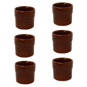 Juego de 6 vasos pequeños de barro