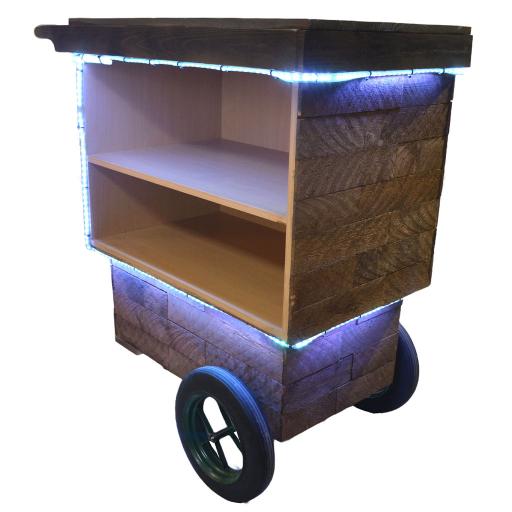 Carro de madera para eventos con luz - Imagen 3