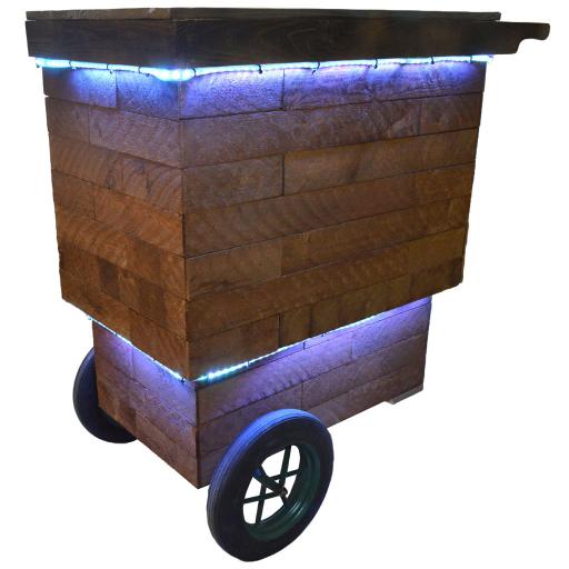 Carro de madera para eventos con luz - Imagen 2