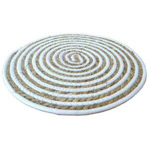 Salvamantel de esparto/anea y tela a rayas