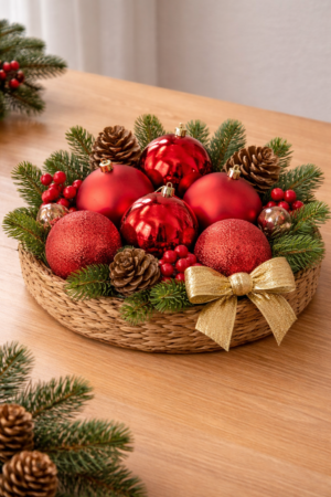 Set de 6 bolas rojas de Navidad