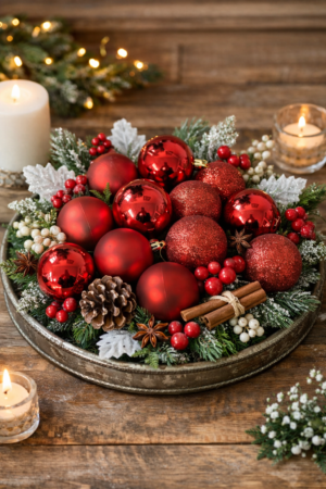 Set de 12 bolas rojas de Navidad