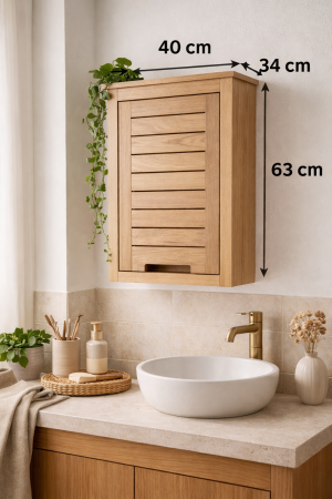 Mueble de colgar de madera de roble