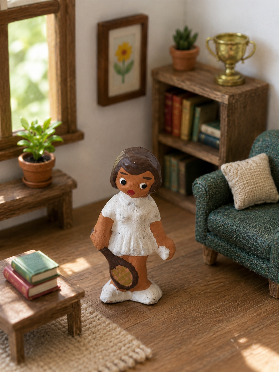 Miniatura tenista terracota
