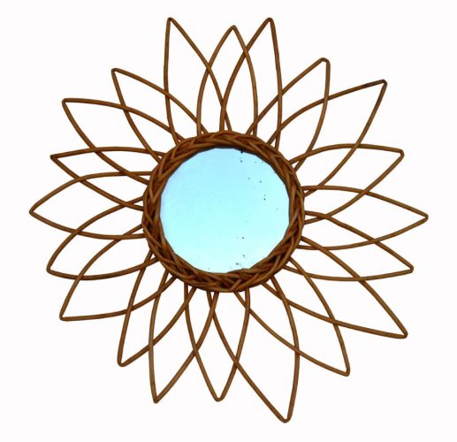 Espejo flor de mimbre