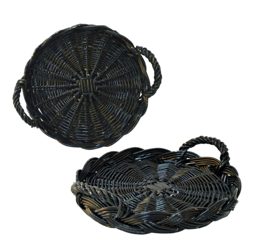 Bandeja mimbre color negro