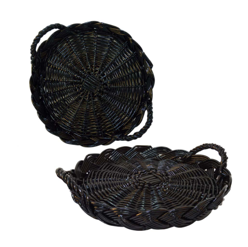 Bandeja mimbre color negro