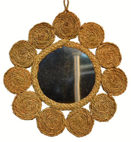 Espejo redondo esparto