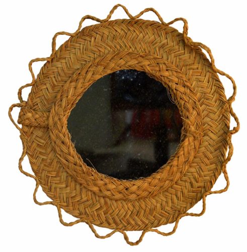 Espejo redondo esparto