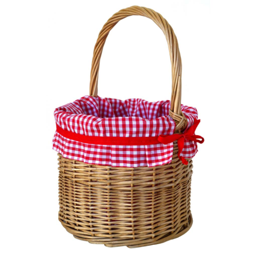 Cesta con forro rojo