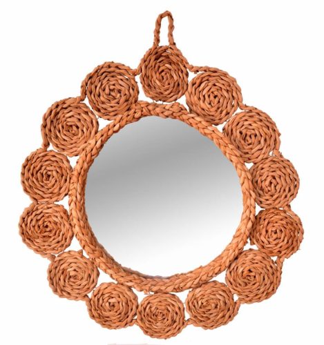 Espejo redondo de anea