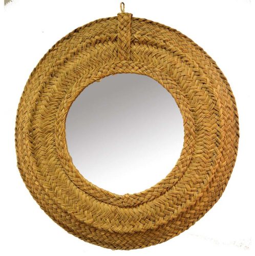 Espejo redondo esparto
