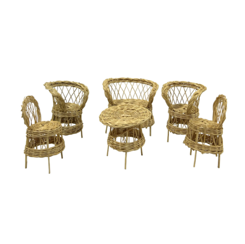 Conjunto muebles miniatura de retama