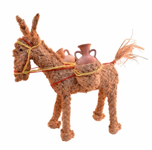 Burro esparto con cántaros