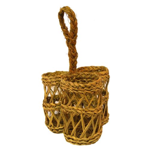 Botellero esparto para tres botellas