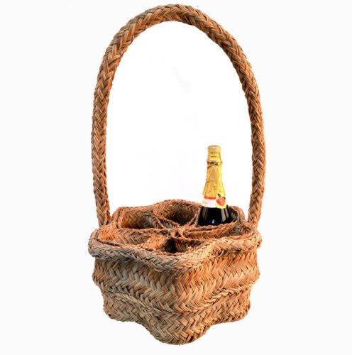 Botellero esparto para seis botellas