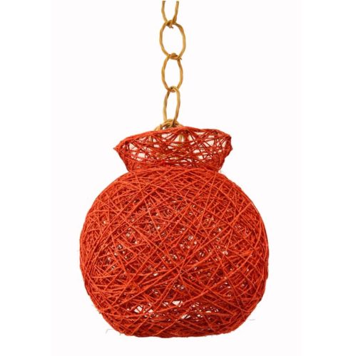 Lámpara sisal roja con instalación