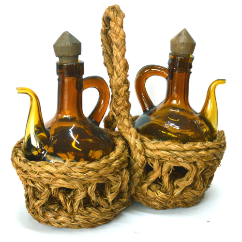 Soporte esparto con vinagreras