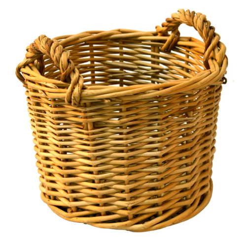 Macetero mimbre blanco