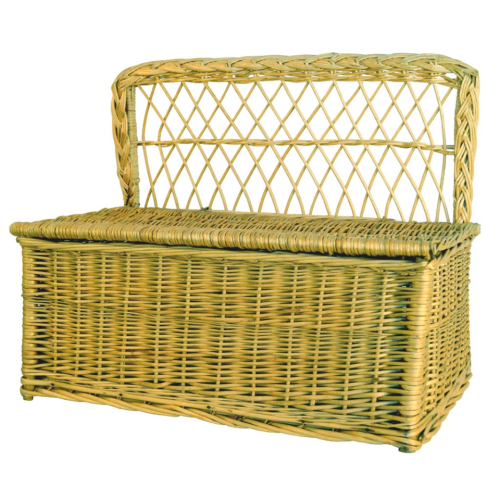 Baúl/sofa juguetero mimbre blanco