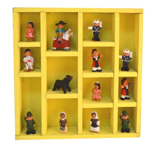 Expositor madera amarillo