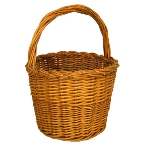 Cesta redonda de mimbre buff