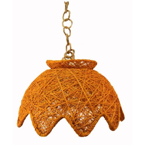 Lámpara sisal naranja con instalación