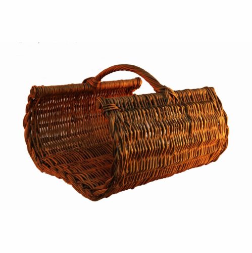 Leñera mimbre teñido marrón (53 cms)