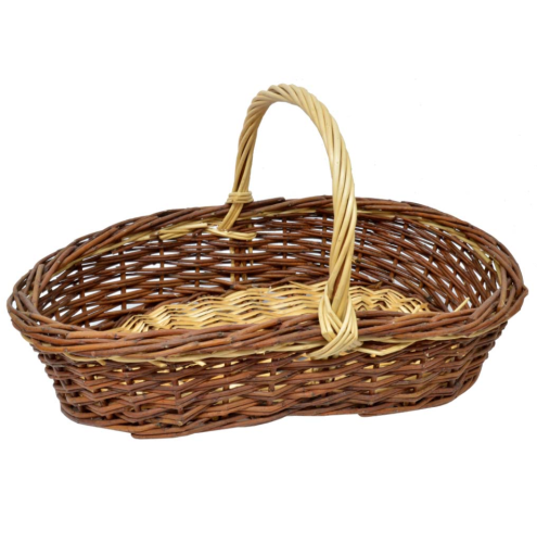 Cesta mimbre rústico y blanco